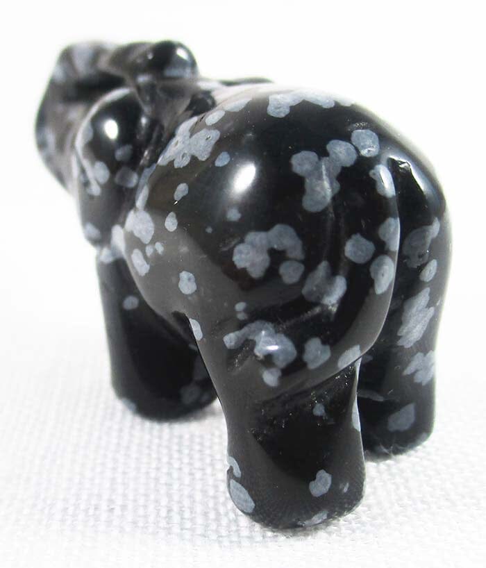 Mini Snowflake Obsidian Elephant - Crystal Carvings > Carved Crystal Animals