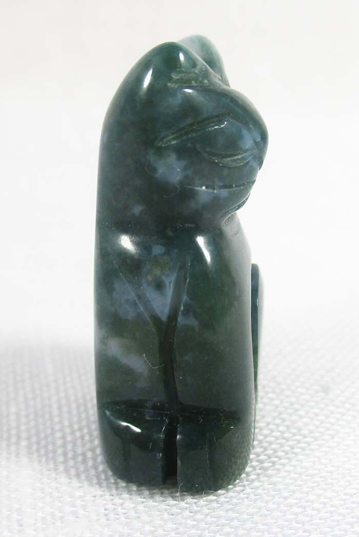 Moss Agate Cat (Small) - Crystal Carvings > Carved Crystal Animals