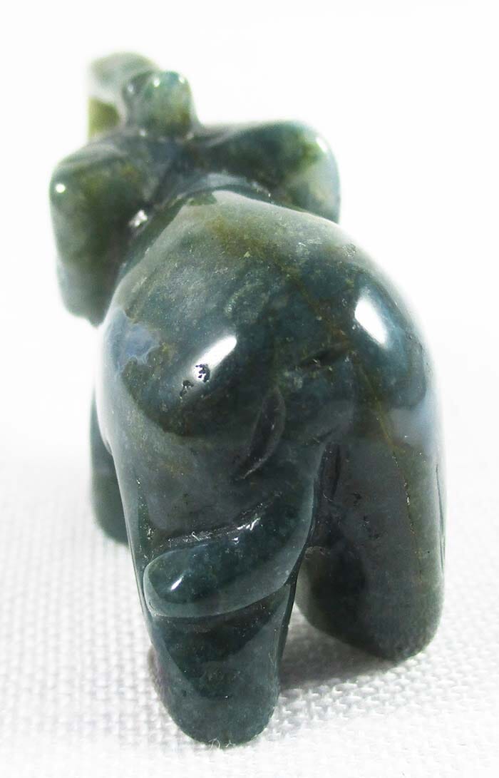 Moss Agate Elephant - Crystal Carvings > Carved Crystal Animals