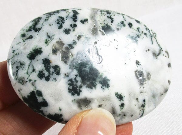 Moss Agate Palm Stone - Cut & Polished Crystals > Polished Crystal Palm Stones