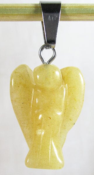 Mustard Calcite Angel Pendant (Small) - Crystal Jewellery > Angel Pendants