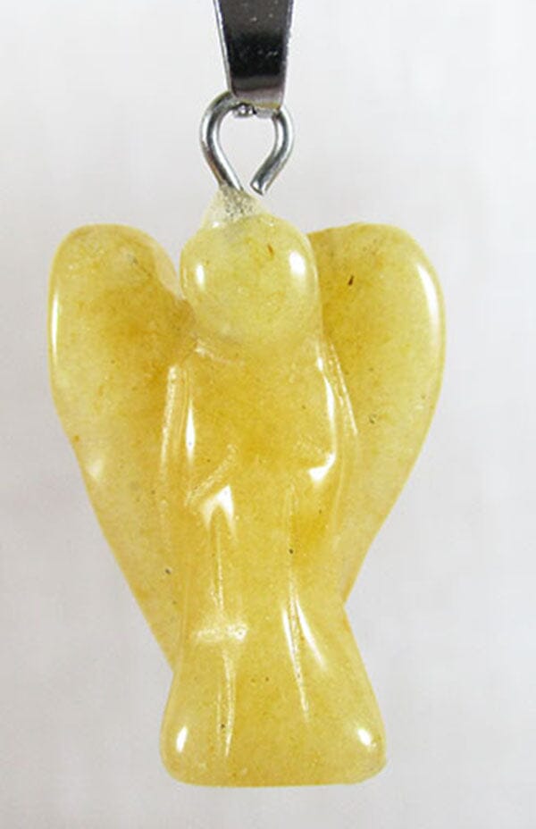 Mustard Calcite Angel Pendant (Small) - Crystal Jewellery > Angel Pendants