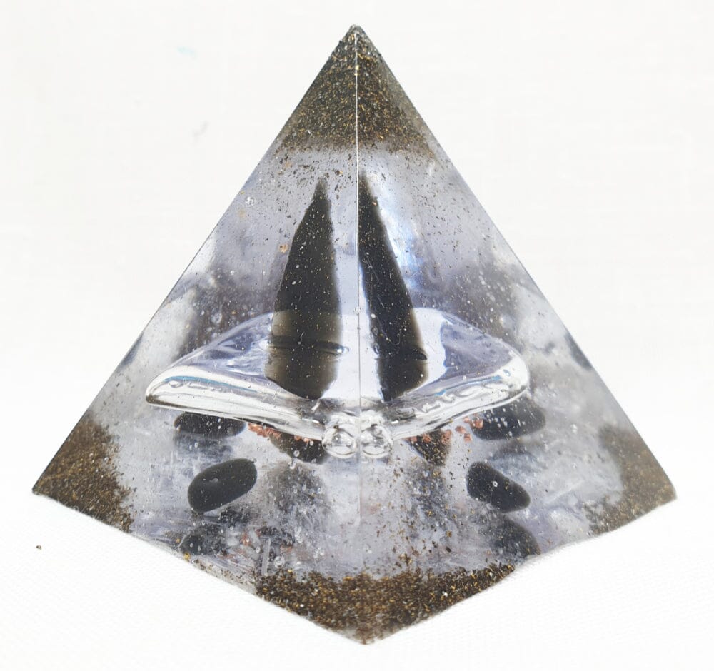 Obsidian Arrow Orgonite Protect and Cleanse Pyramid - Cut & Polished Crystals > Crystal Obelisks & Natural Points