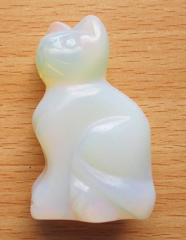 Opalite Cat - Crystal Carvings > Carved Crystal Animals