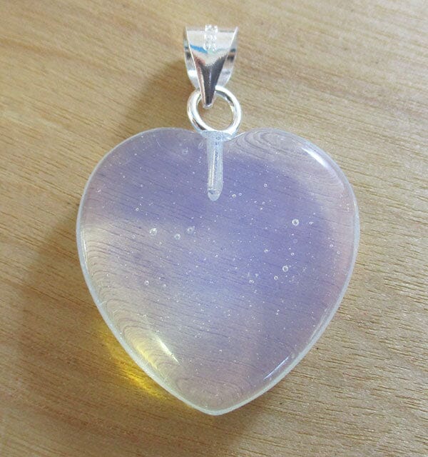 Opalite Heart Pendant (Small) - Crystal Jewellery > Crystal Pendants