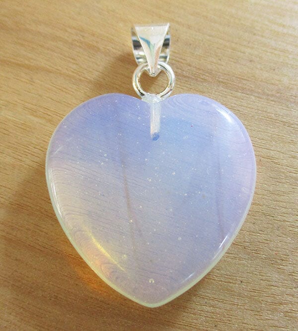 Opalite Heart Pendant (Small) - Crystal Jewellery > Crystal Pendants