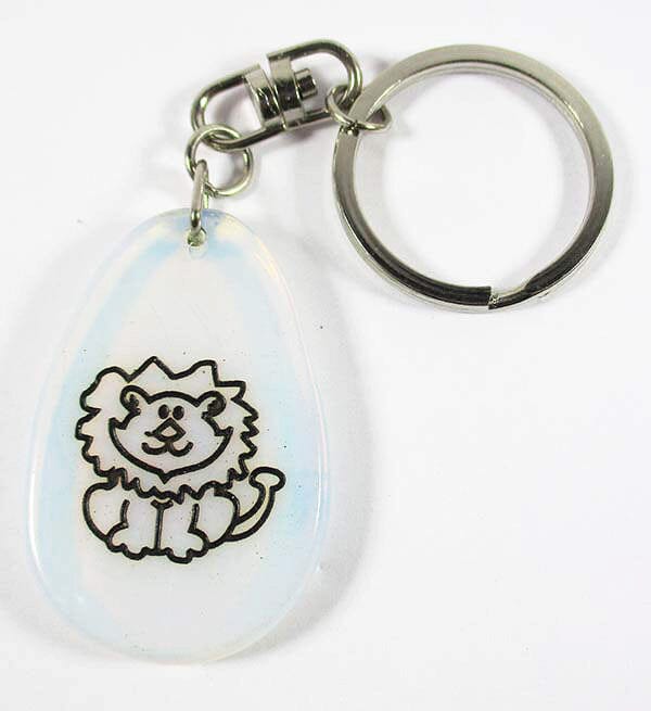 Opalite Lion Keyring - Others > Keyrings & Clip-On Crystals