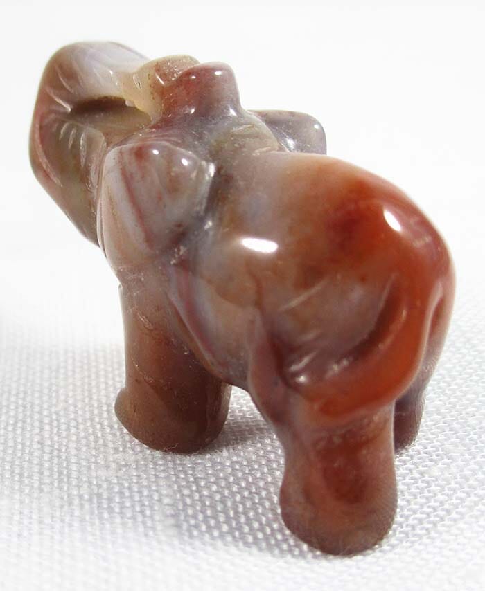 Orange Brown Agate Elephant - Crystal Carvings > Carved Crystal Animals