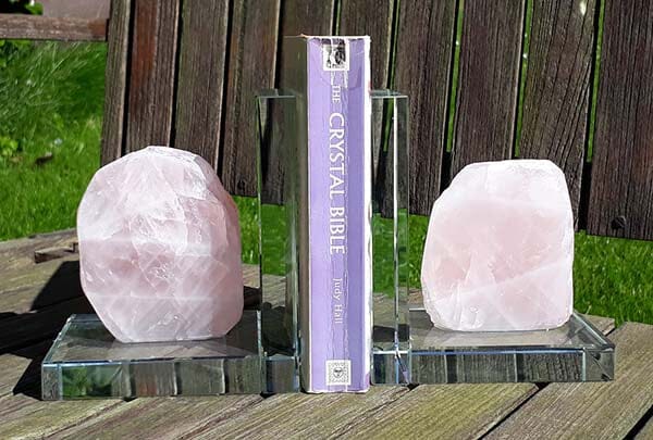 Pair of Rose Quartz Bookends - Natural Crystals > Raw Crystal Chunks