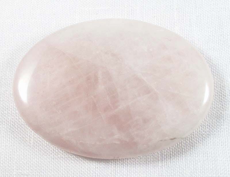 Pale Pink Rose Quartz Palm Stone - Cut & Polished Crystals > Polished Crystal Palm Stones
