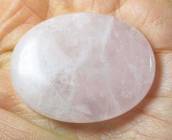 Pale Rose Quartz Thumb Stone - Cut & Polished Crystals > Polished Crystal Thumb Stones