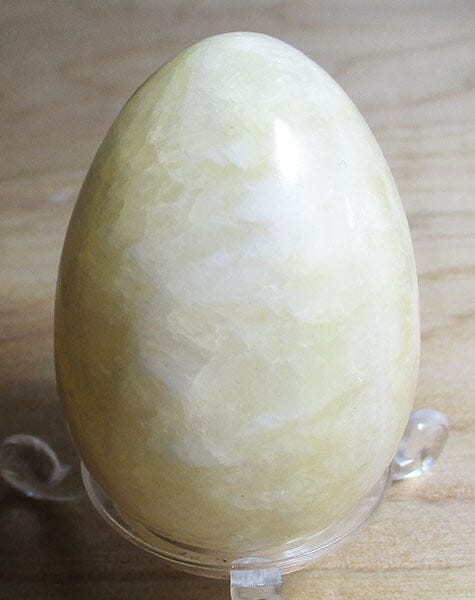 Pale Yellow Calcite Egg - Crystal Carvings > Polished Crystal Eggs