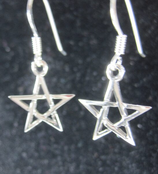 Pentagram Silver Earrings - Crystal Jewellery > Gemstone Earrings