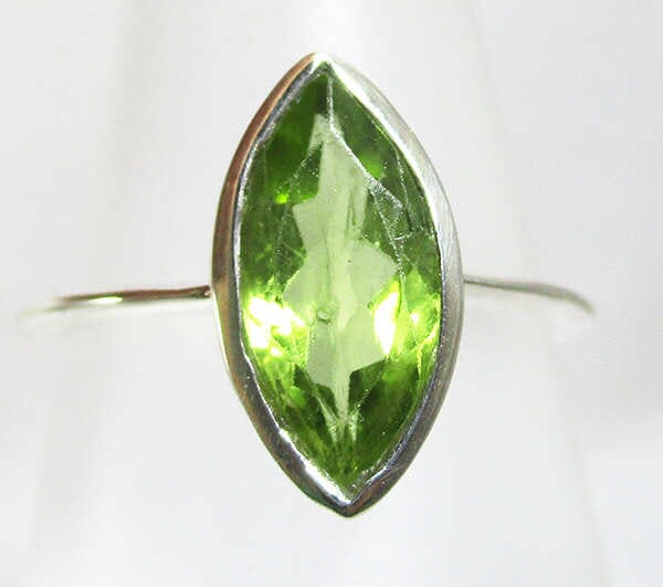 Peridot Dainty Marquise Ring(Size O) - Crystal Jewellery > Gemstone Rings