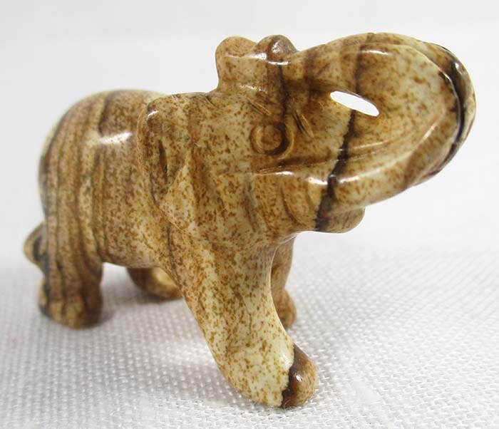 Picture Jasper Mini Elephant - Crystal Carvings > Carved Crystal Animals