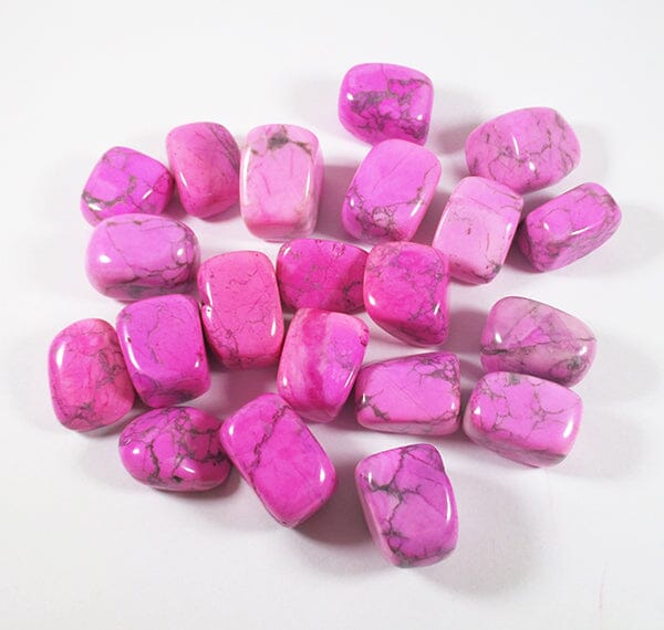 Pink Howlite Tumble Stones (x3) - Cut & Polished Crystals > Polished Crystal Tumble Stones