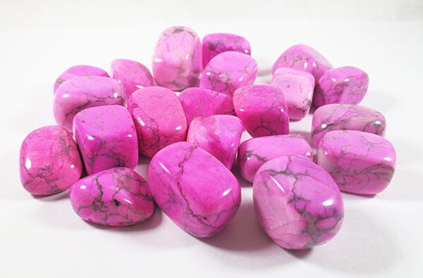 Pink Howlite Tumble Stones (x3) - Cut & Polished Crystals > Polished Crystal Tumble Stones