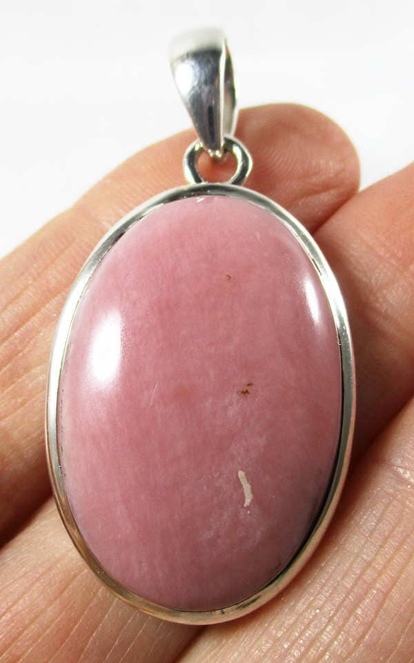Pink Opal Oval Pendant - Crystal Jewellery > Crystal Pendants