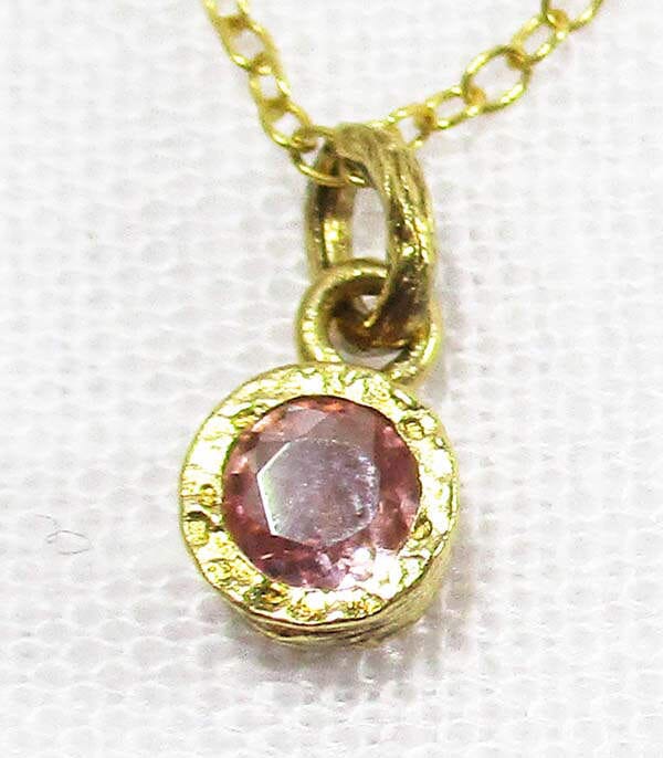 Pink Tourmaline Pendant (V Small) - Crystal Jewellery > Crystal Pendants