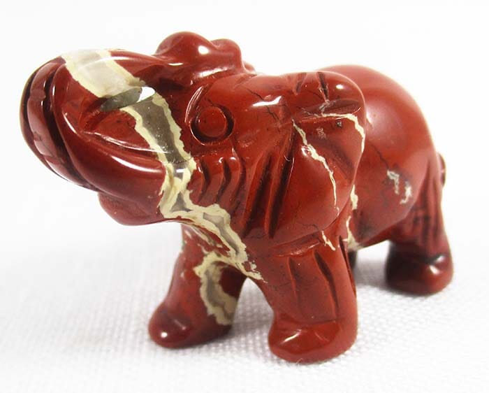 Poppy Jasper Mini Elephant - Crystal Carvings > Carved Crystal Animals