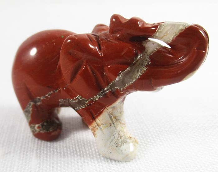 Poppy Jasper Mini Elephant - Crystal Carvings > Carved Crystal Animals