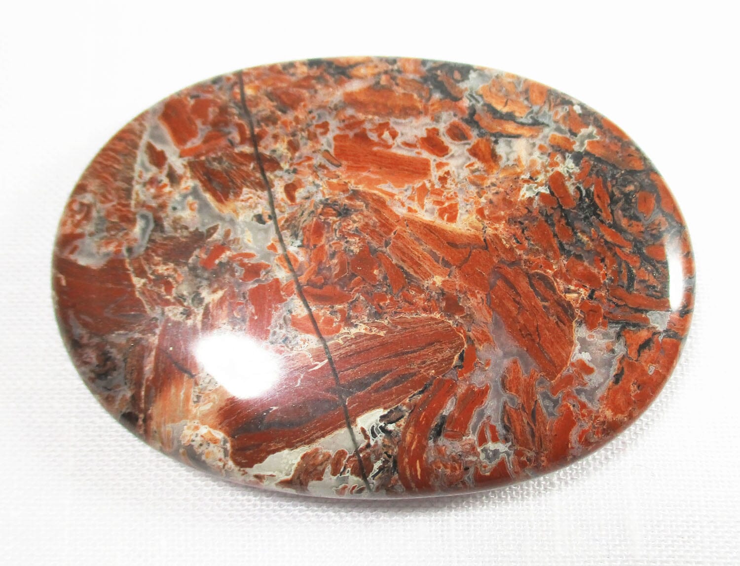 Poppy Jasper Palm Stone - Cut & Polished Crystals > Polished Crystal Palm Stones