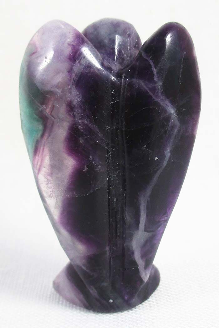 Purple and Green Fluorite Angel 5cm - Crystal Carvings > Crystal Angels