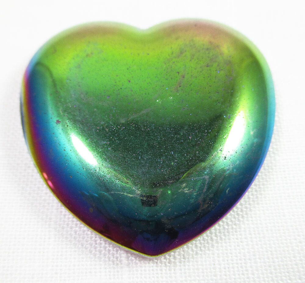 Rainbow Aura Haematite Heart - Crystal Carvings > Polished Crystal Hearts