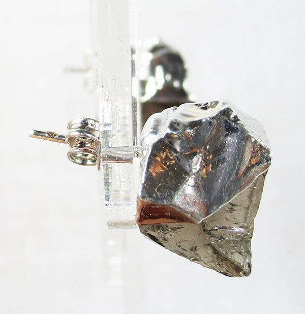 Raw Smoky Quartz Stud Earrings - Crystal Jewellery > Gemstone Earrings