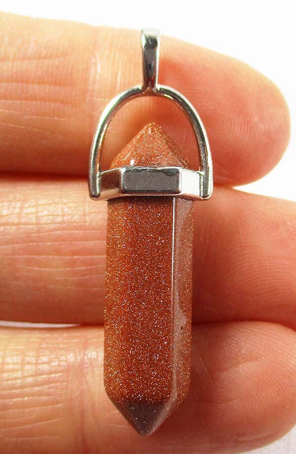 Red Goldstone Point Pendant - Crystal Jewellery > Point Pendants