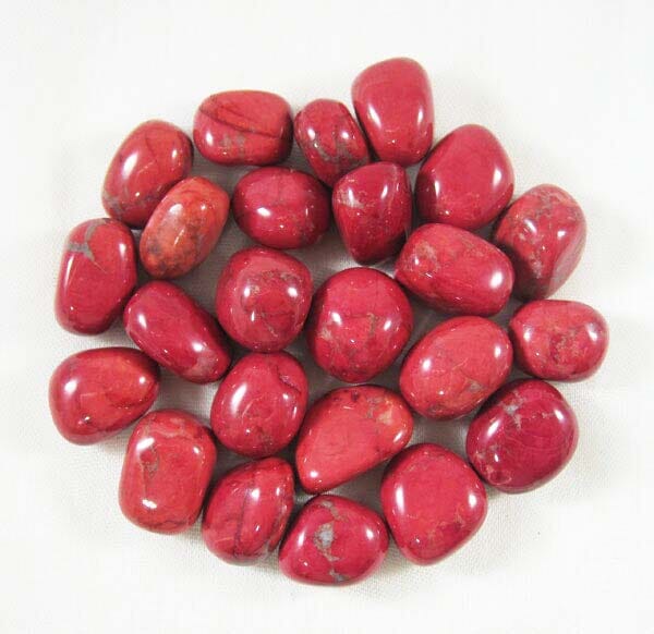Red Howlite Tumble Stones (x3) Smallish - Cut & Polished Crystals > Polished Crystal Tumble Stones