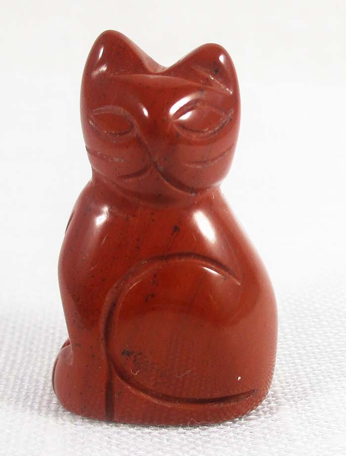 Red Jasper Cat (Small) - Crystal Carvings > Carved Crystal Animals