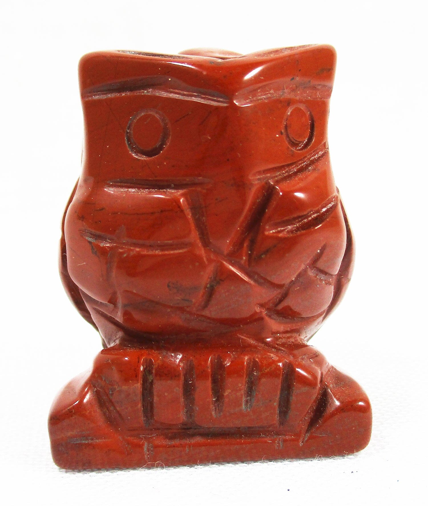 Red Jasper Owl - Crystal Carvings > Carved Crystal Animals
