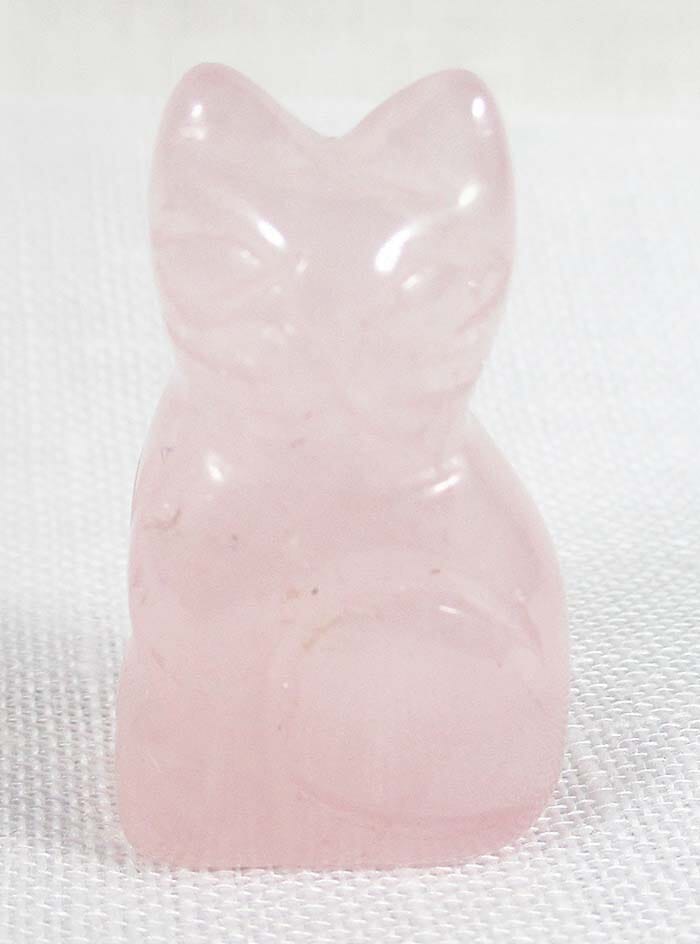 Rose Quartz Cat (Small) - Crystal Carvings > Carved Crystal Animals