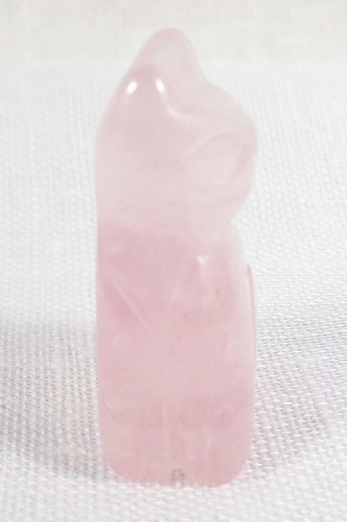 Rose Quartz Cat (Small) - Crystal Carvings > Carved Crystal Animals