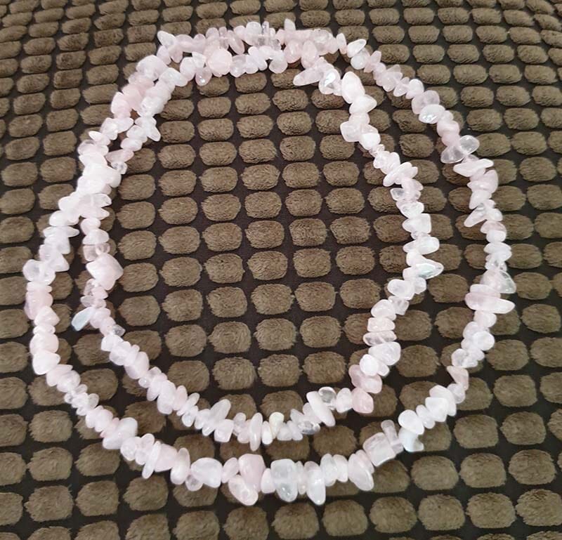 Rose Quartz Chip Necklace - Crystal Jewellery > Crystal Necklaces