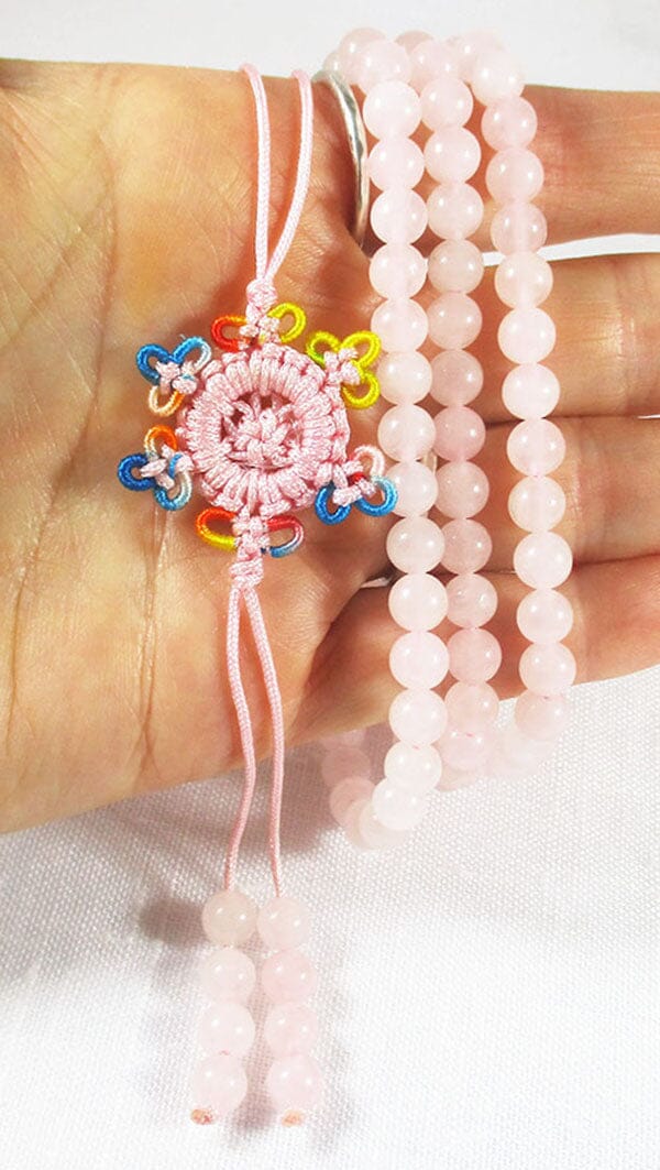 Rose Quartz Mala Beads - Crystal Jewellery > Crystal Necklaces