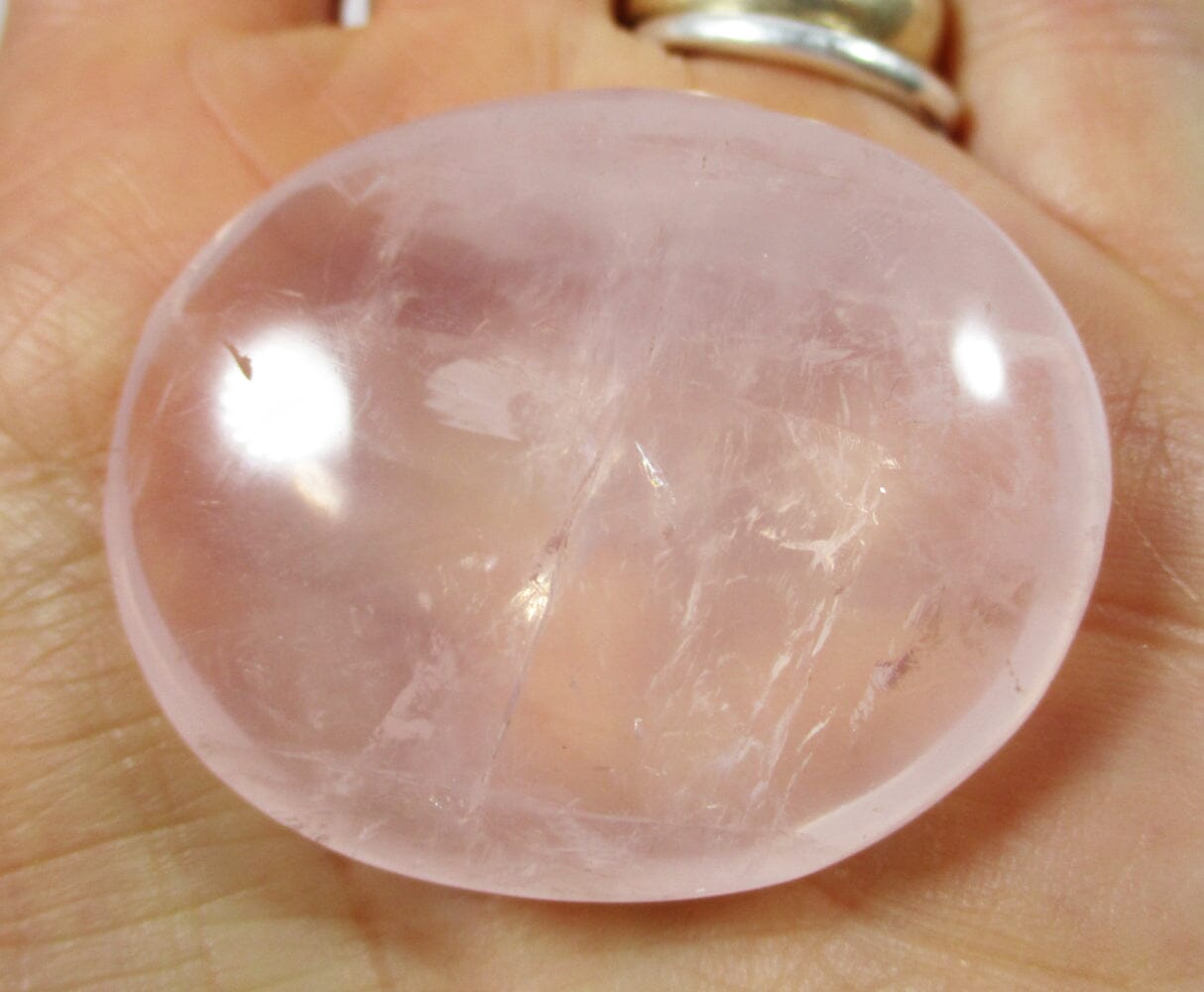 Rose Quartz Palm Pebble - Cut & Polished Crystals > Polished Crystal Palm Stones