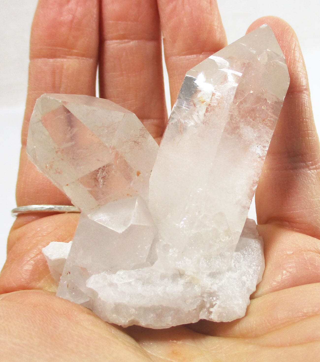 Rough Double Quartz Haematite Points - Cut & Polished Crystals > Crystal Obelisks & Natural Points