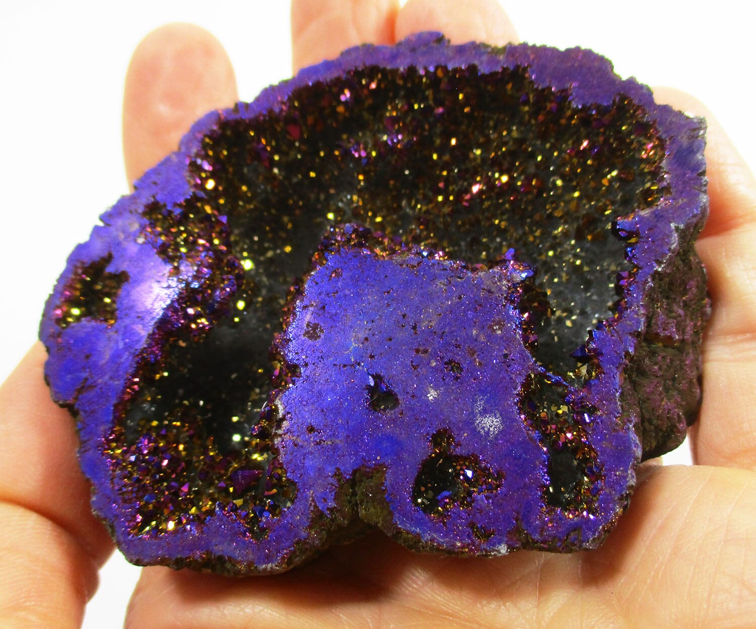 Royal Purple Aura Quartz Geode - Natural Crystals > Crystal Geodes