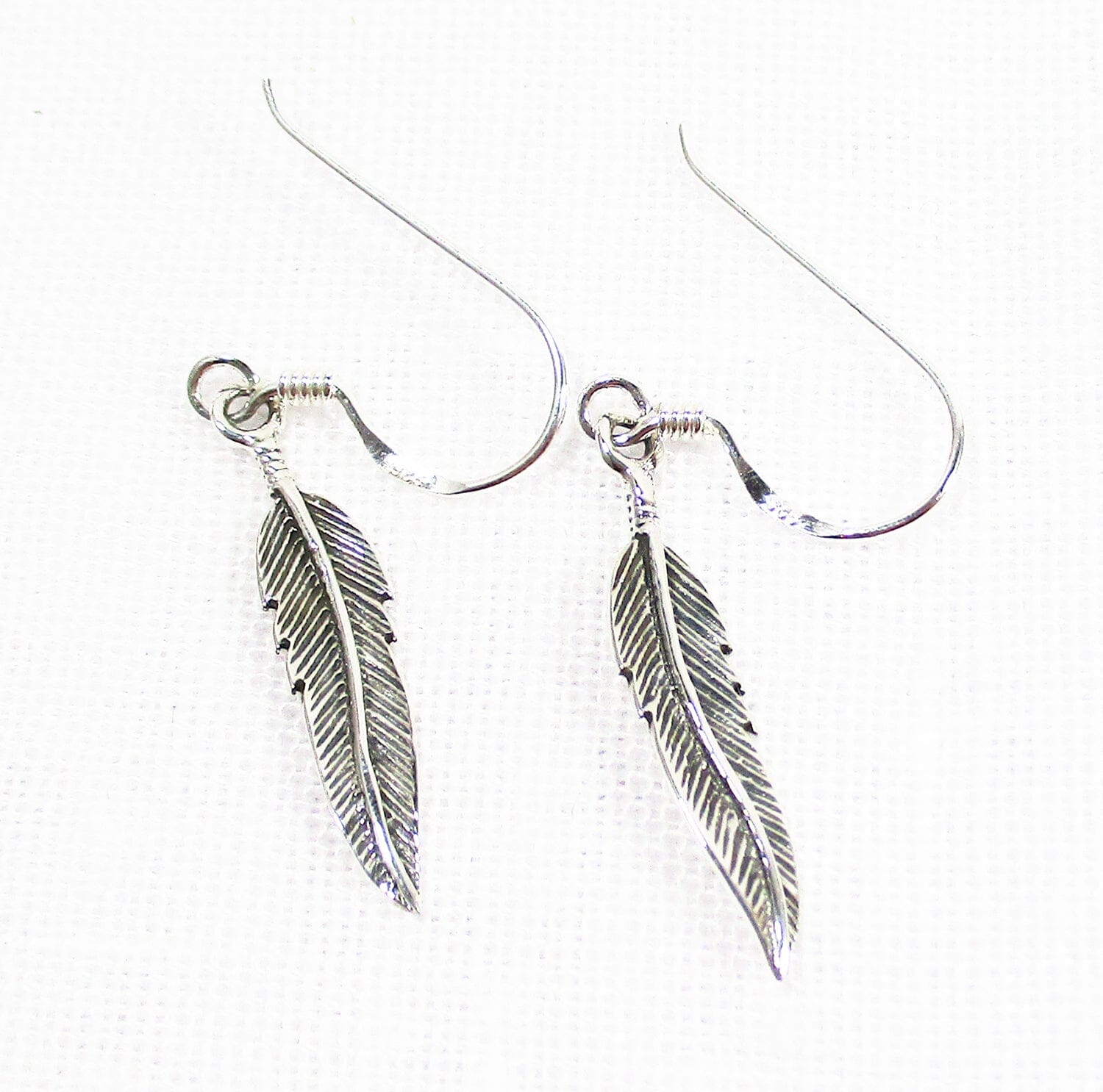 Silver Feather Earrings - Crystal Jewellery > Gemstone Earrings