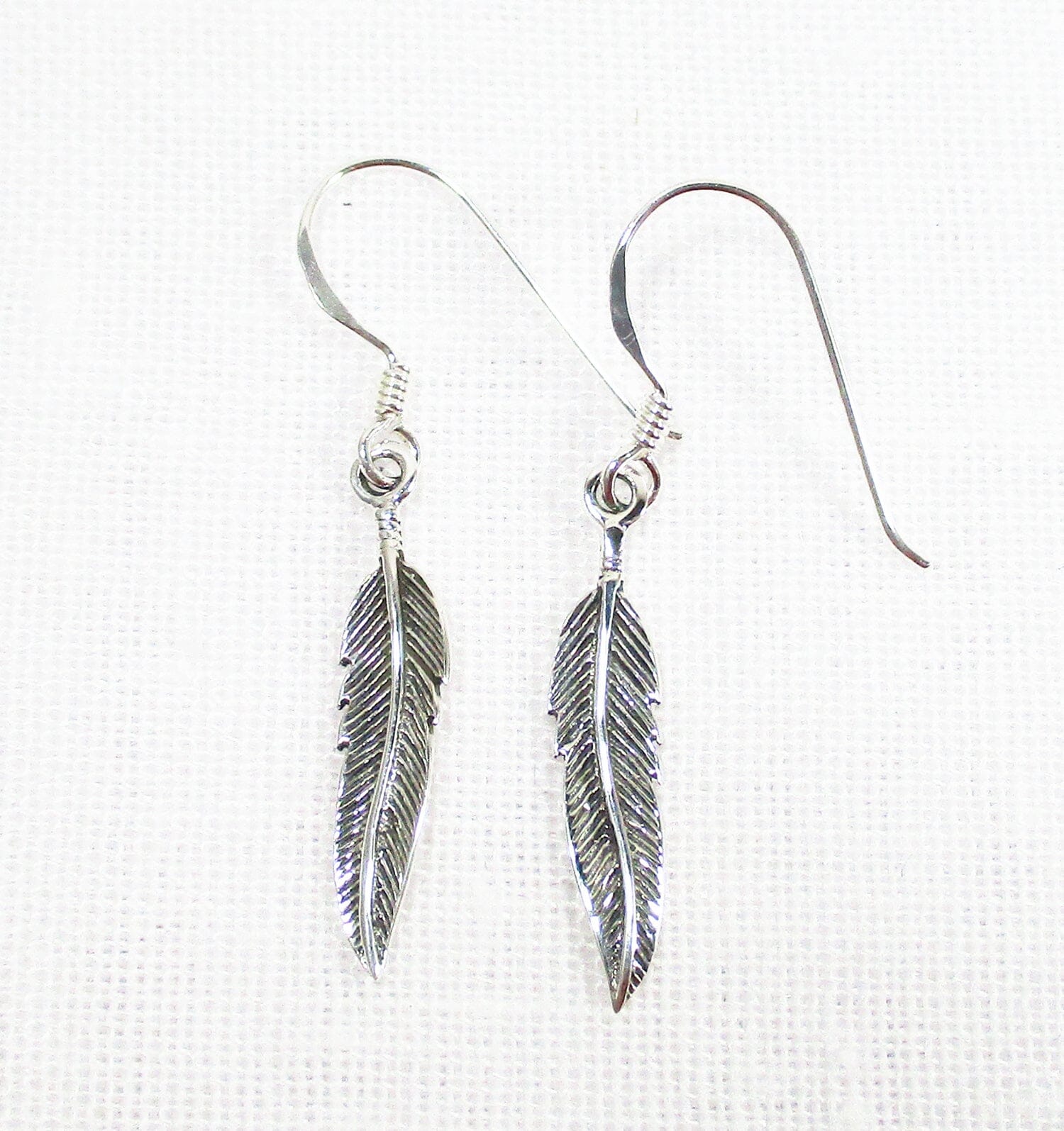 Silver Feather Earrings - Crystal Jewellery > Gemstone Earrings