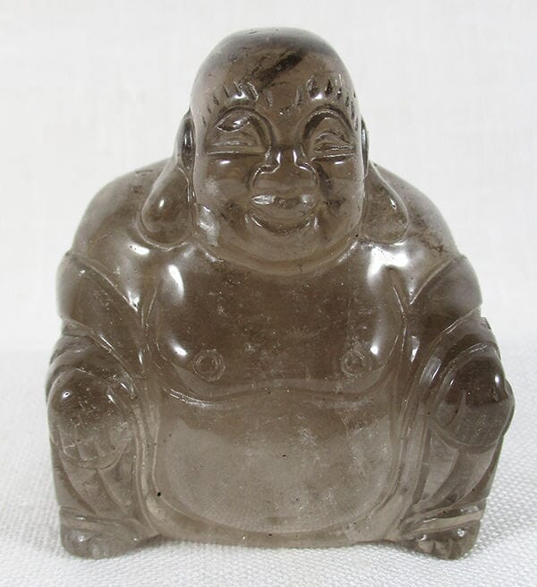 Smoky Quartz Happiness Buddha - Crystal Carvings > Hand Carved Buddhas