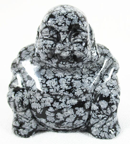 Snowflake Obsidian Buddha - Crystal Carvings > Hand Carved Buddhas