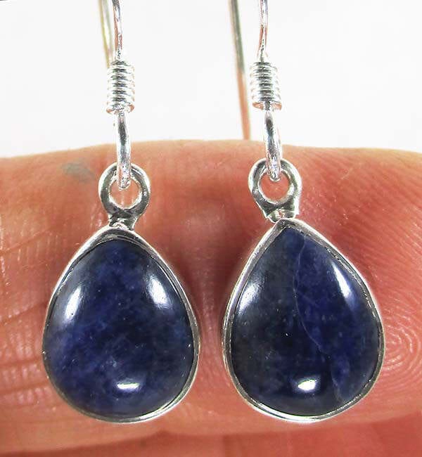 Sodalite Drop Earrings - Crystal Jewellery > Gemstone Earrings