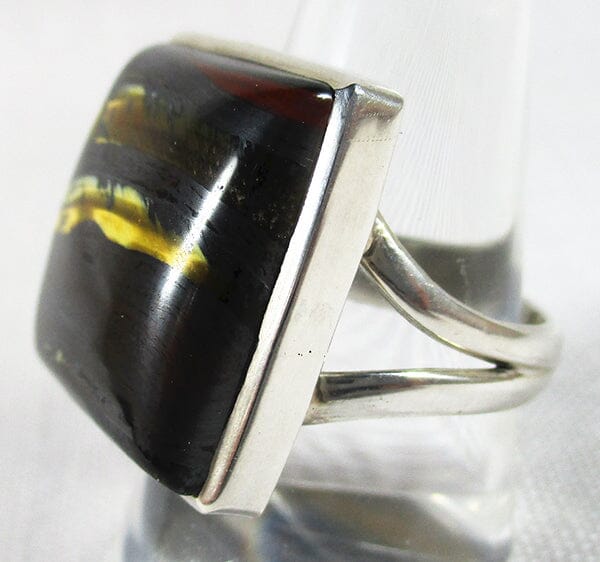 Tiger Iron Rectangular Ring (Size Q) - Crystal Jewellery > Gemstone Rings
