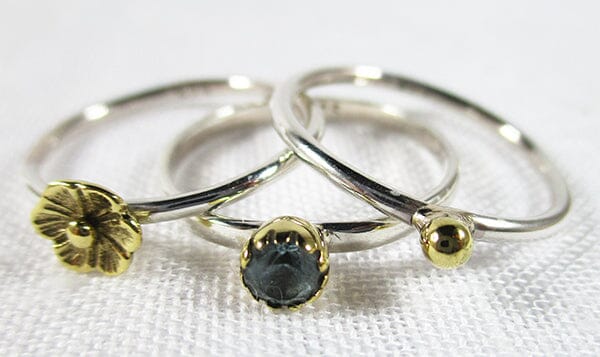 Topaz 3 Stack Rings (Size Q) - Crystal Jewellery > Gemstone Rings