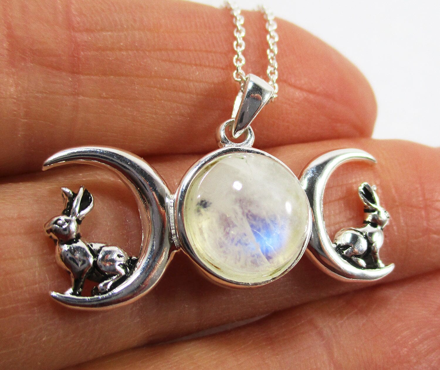 Triple Moon Hare Pendant - Crystal Jewellery > Crystal Pendants