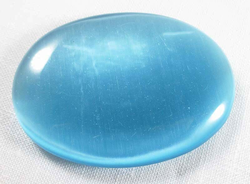 Turquoise Cats Eye Palm Stone - Cut & Polished Crystals > Polished Crystal Palm Stones