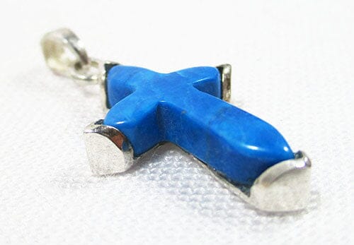 Turquoise Cross Pendant (Small) - Crystal Jewellery > Crystal Pendants